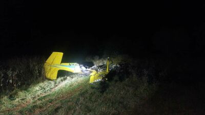 Imagem da notícia Manada de porcos-do-mato pode ter levado piloto a arremeter avião antes de queda em Aquidauana